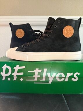 P.F. Flyers Men's Black Suede High-Top Sneakers